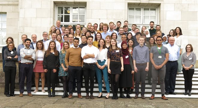 Group shot of TPT students and academics at the Colloquium event